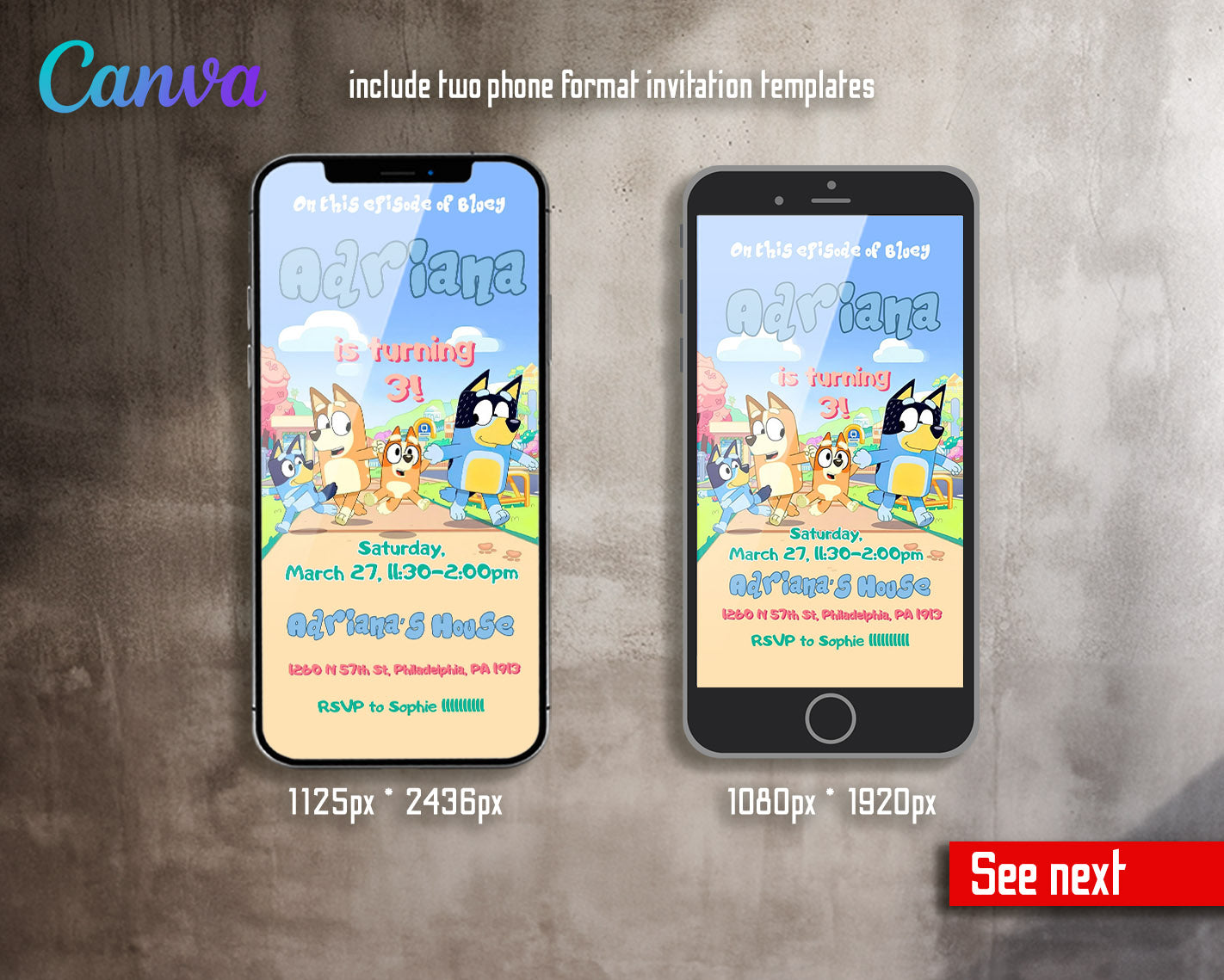 Bluey Bingo customizable invitation template | Share or Print |  | LE242