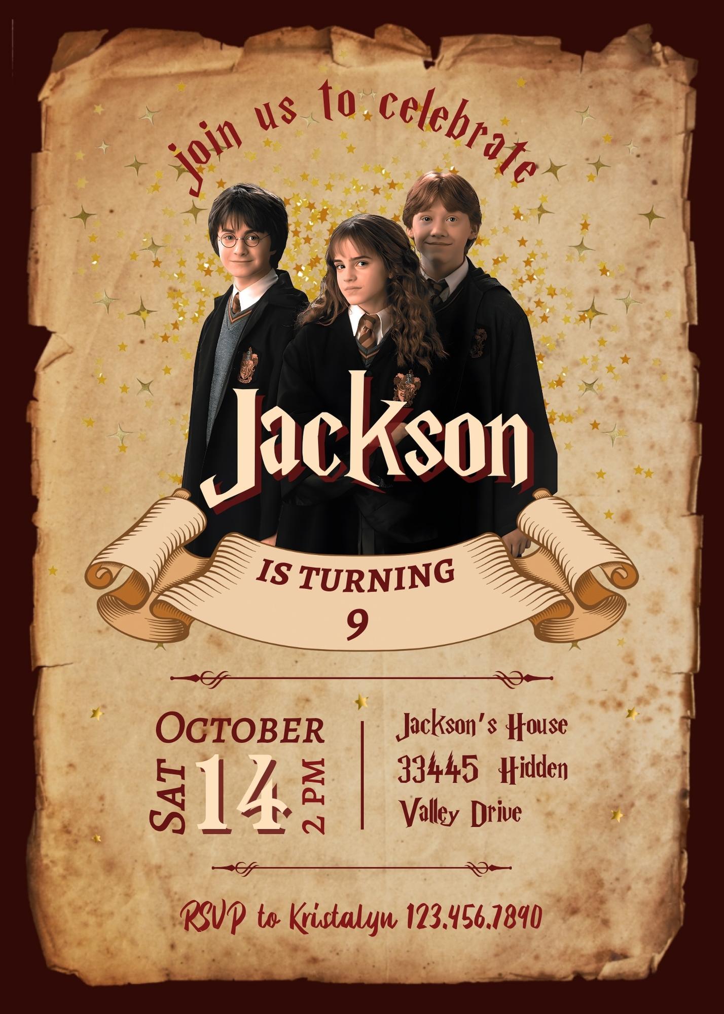 Harry Potter customizable invitation template | Share or Print | | LK033