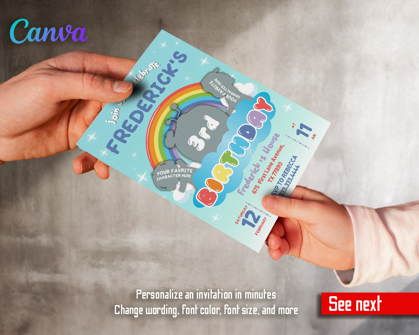 Cocomelon  customizable invitation template | Share or Print |  | ZX398