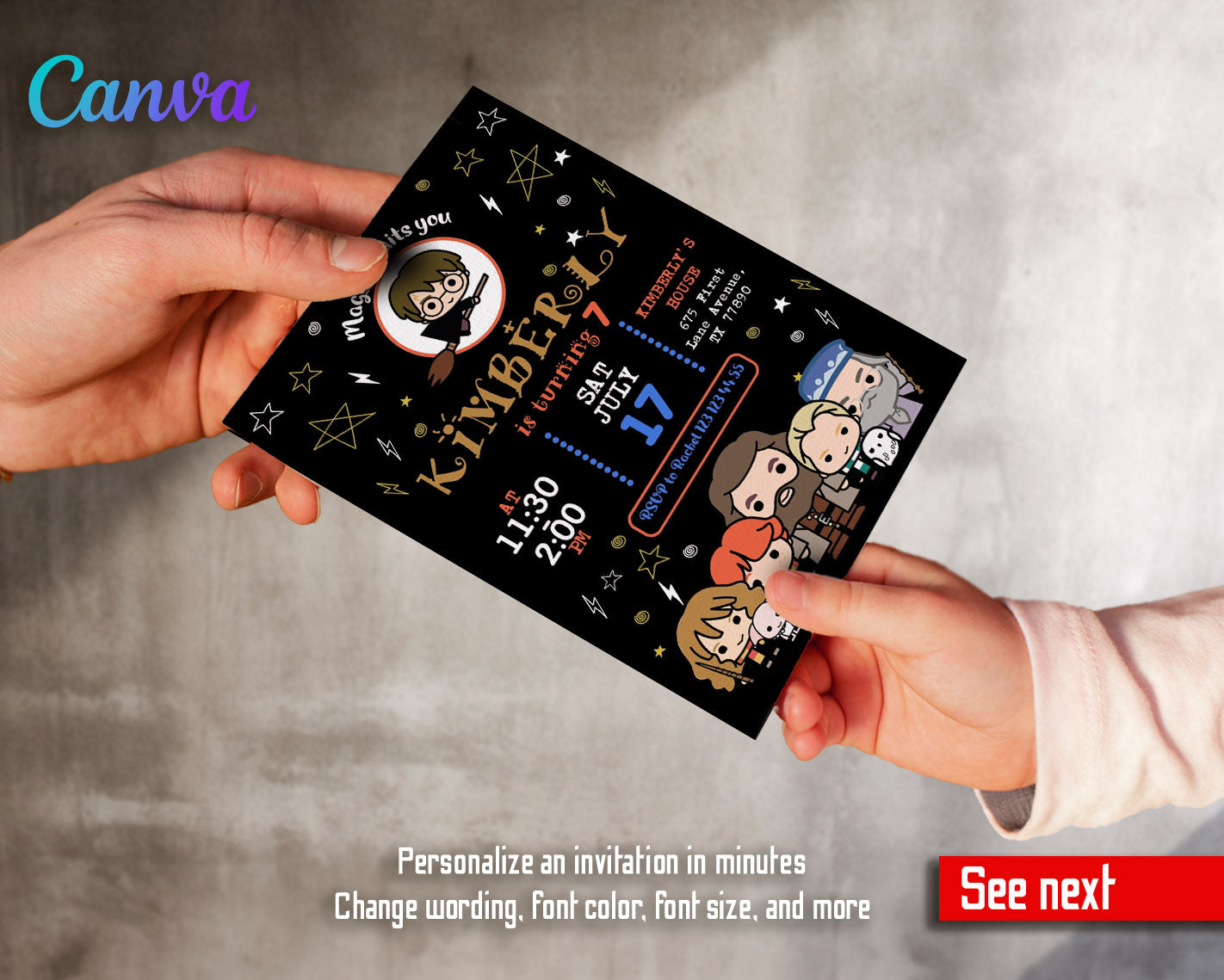 Harry Potter customizable invitation template | Share or Print | | XS756