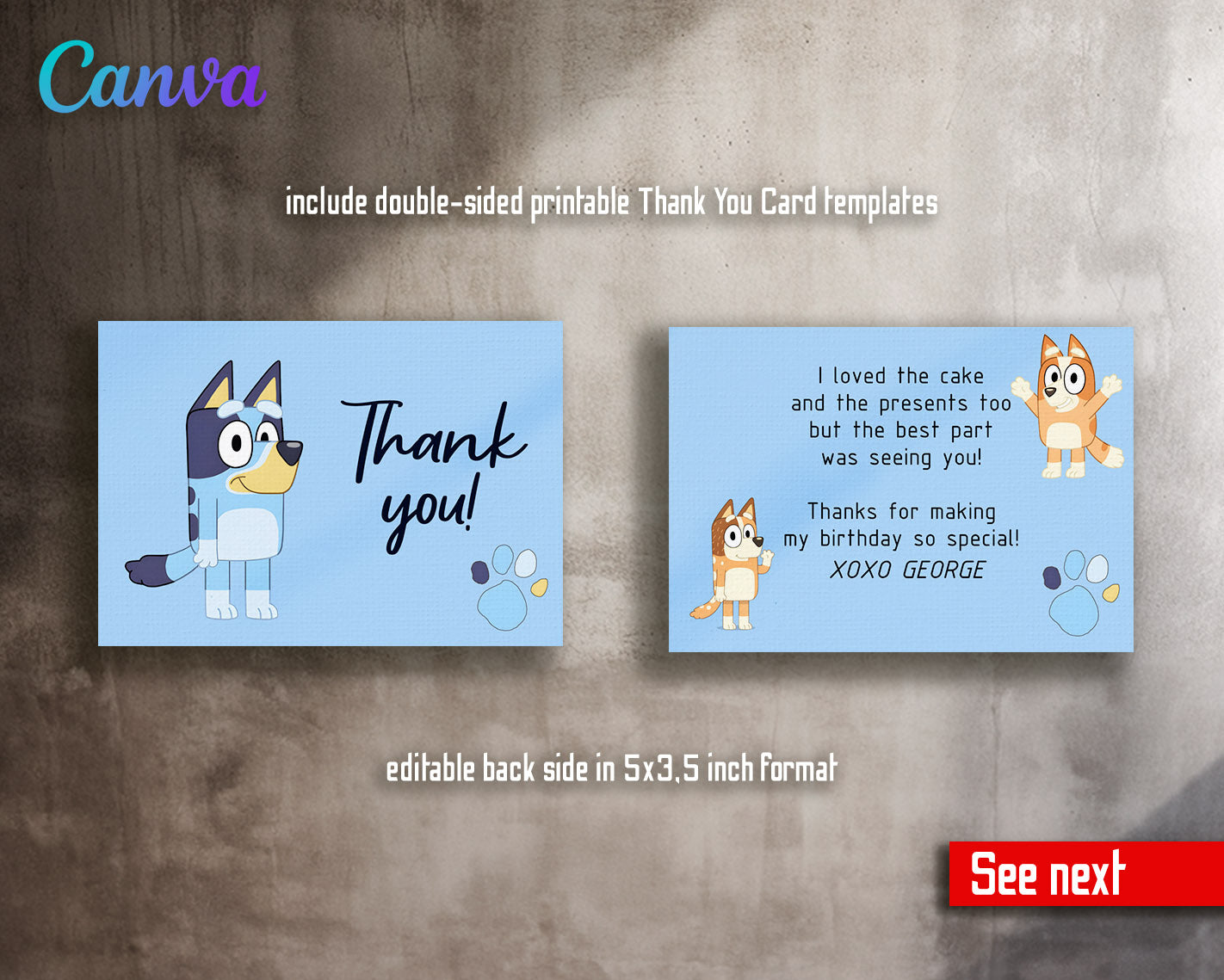 Bluey Bingo customizable invitation template | Share or Print |  | NM866