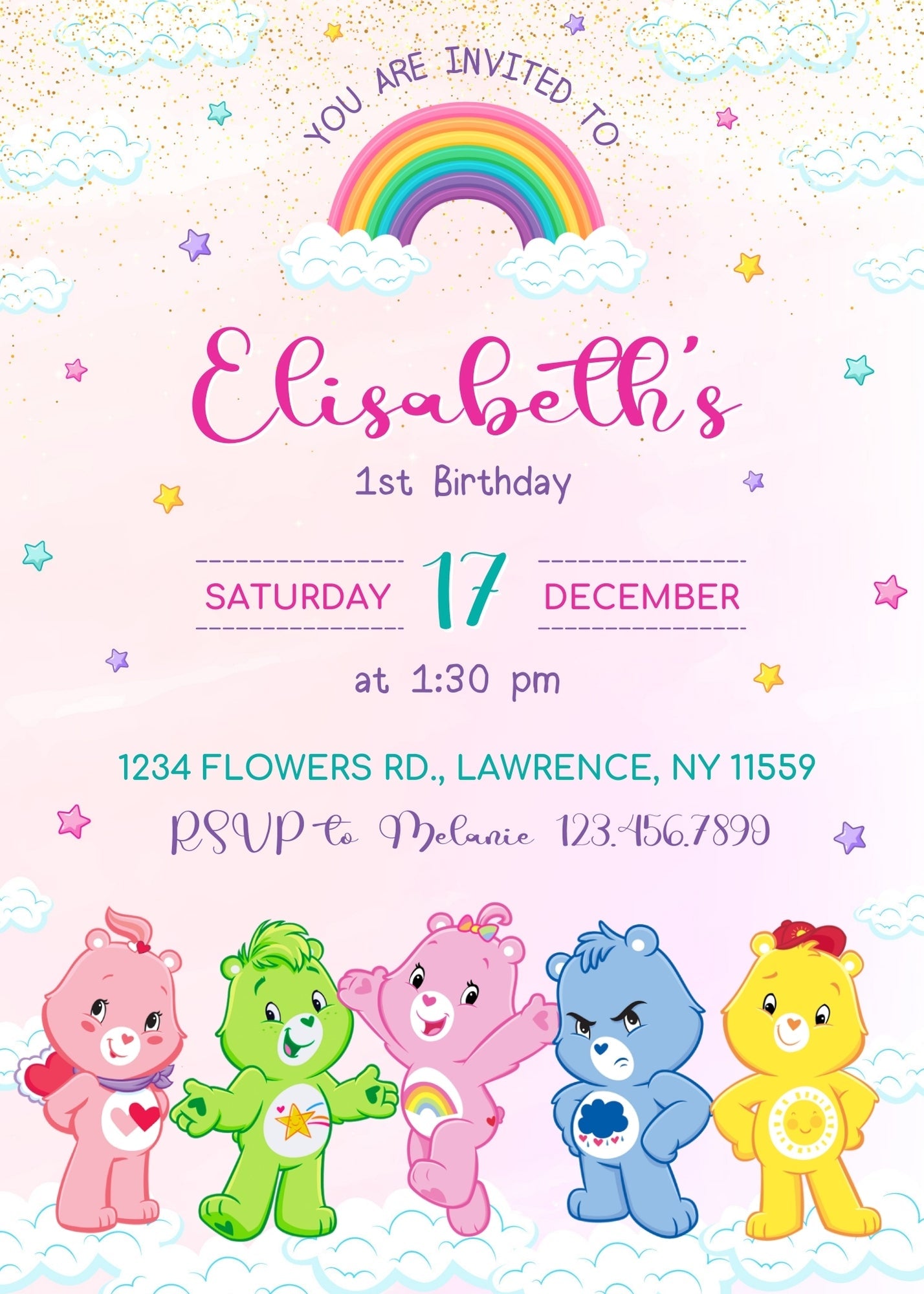 Care Bears customizable invitation template | Share or Print | | UM447