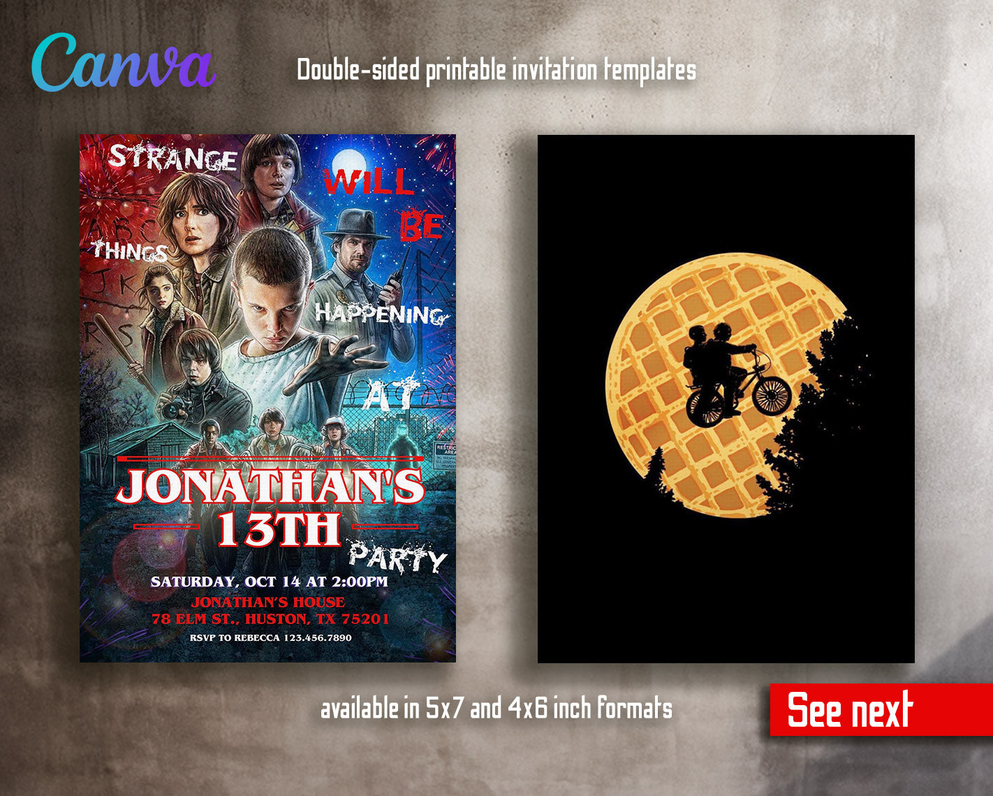 Stranger Things customizable invitation template | Share or Print | | FR787