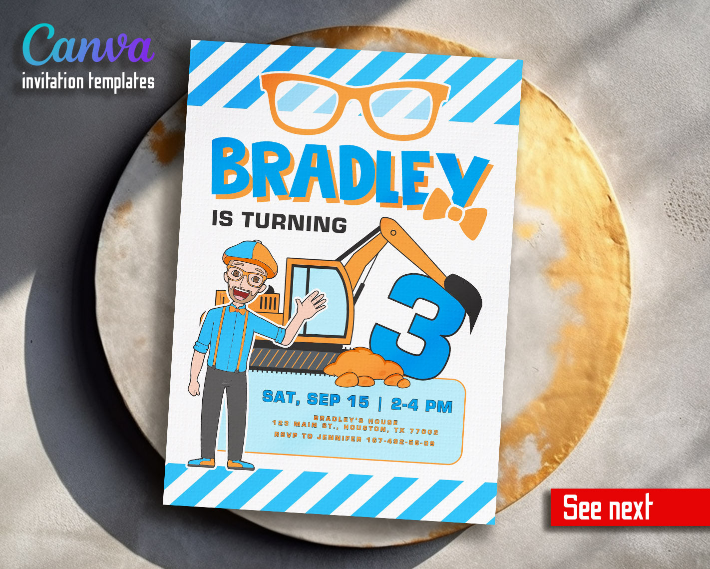 Blippi customizable invitation template | Share or Print | | JZ861