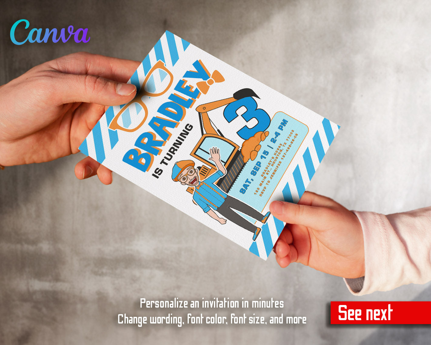 Blippi customizable invitation template | Share or Print | | JZ861