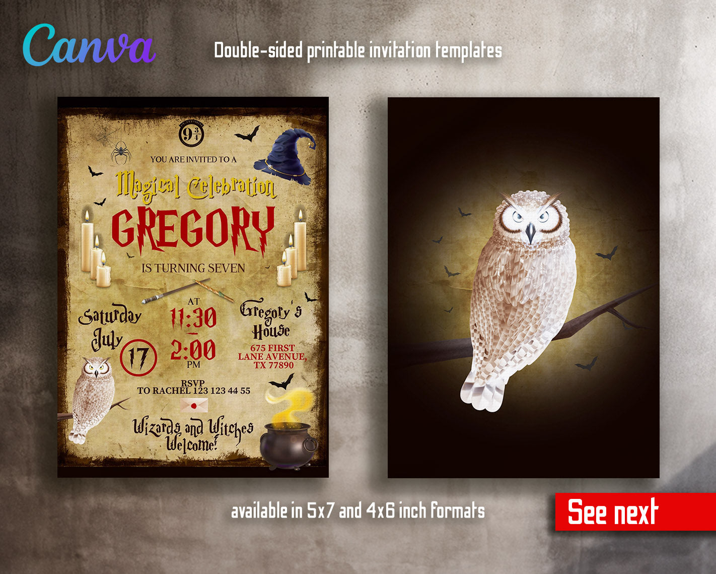 Harry Potter customizable invitation template | Share or Print | | UT083