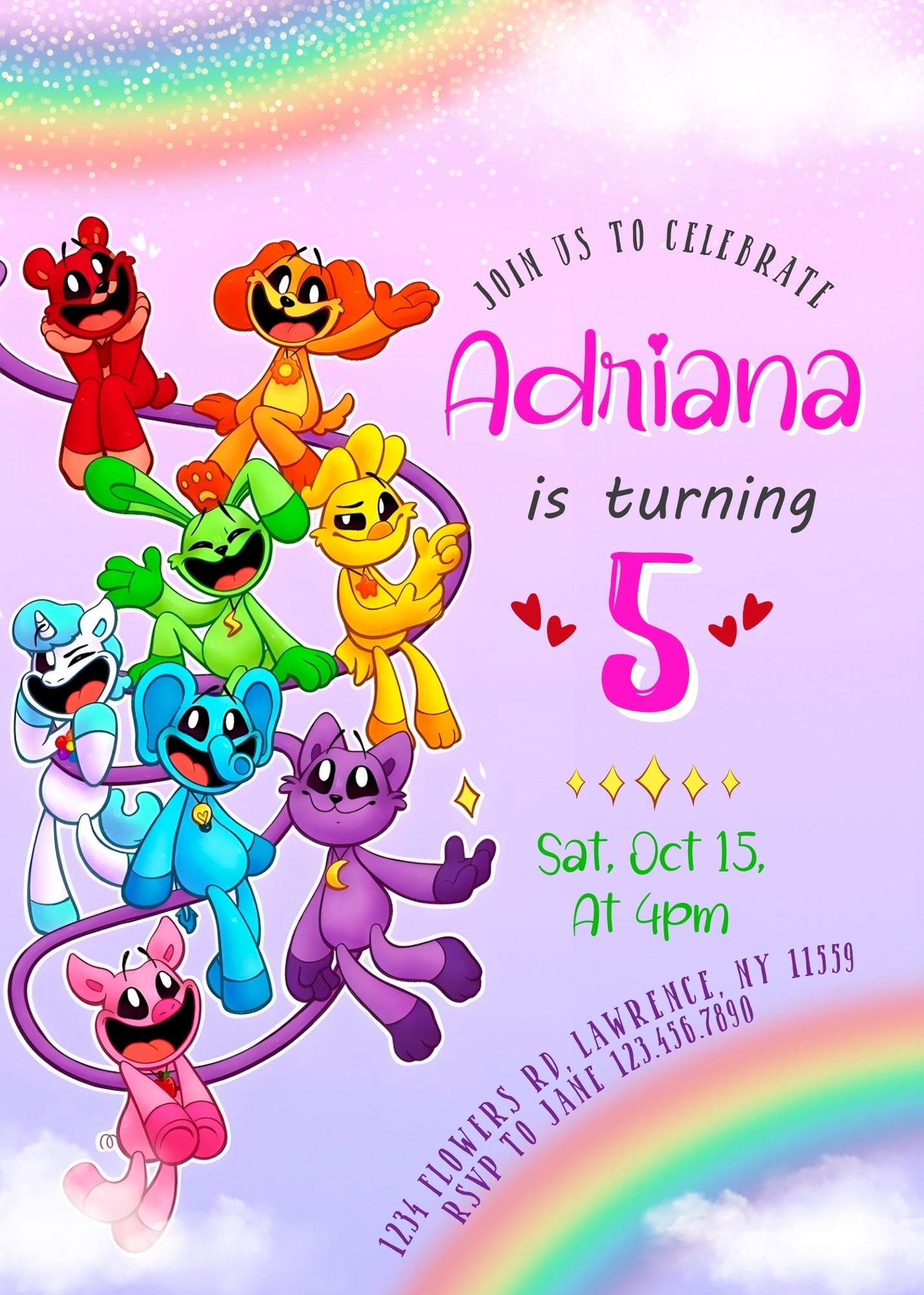 Smiling Critters customizable invitation template | Share or Print | | HP637