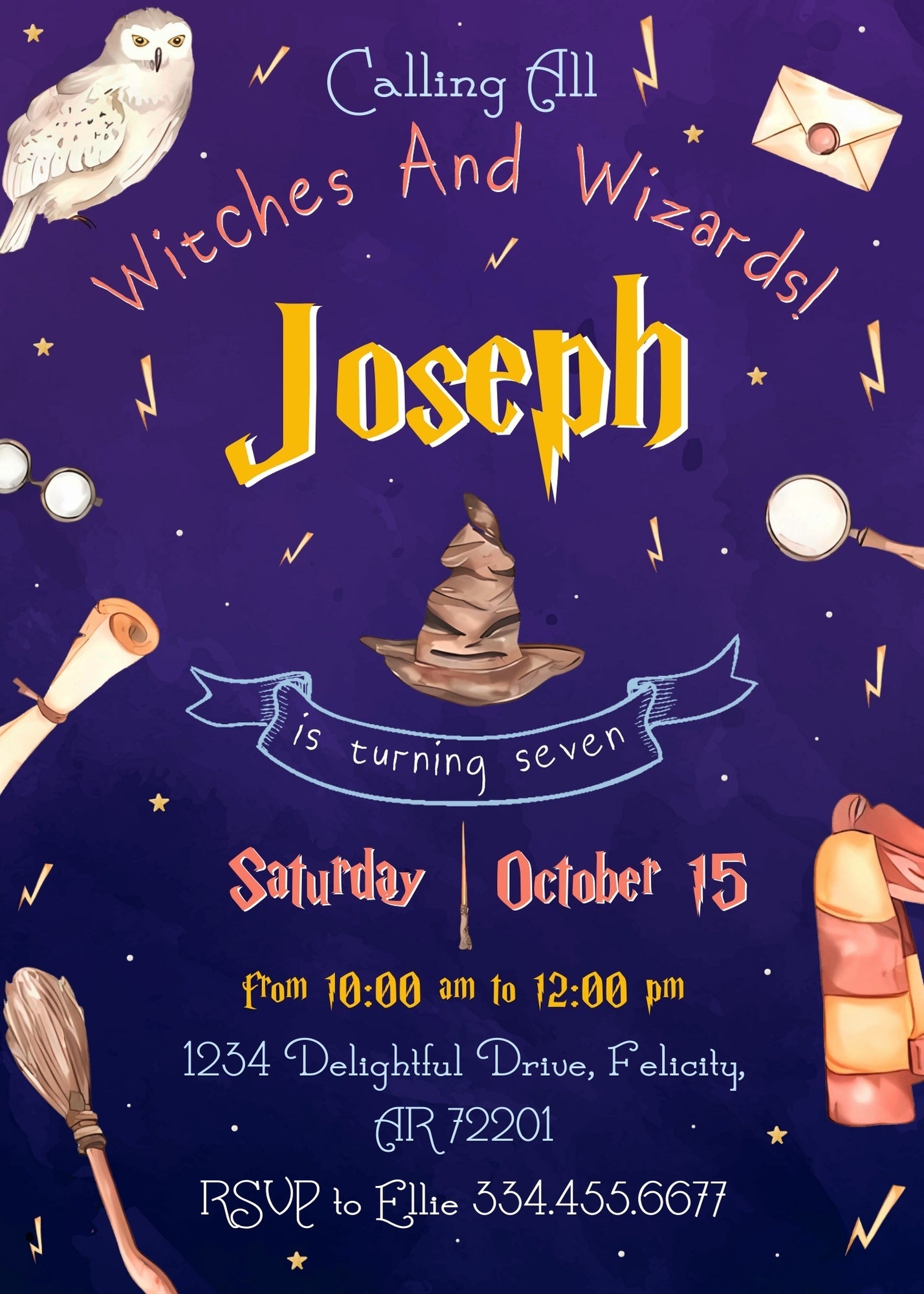 Harry Potter customizable invitation template | Share or Print | | UC236