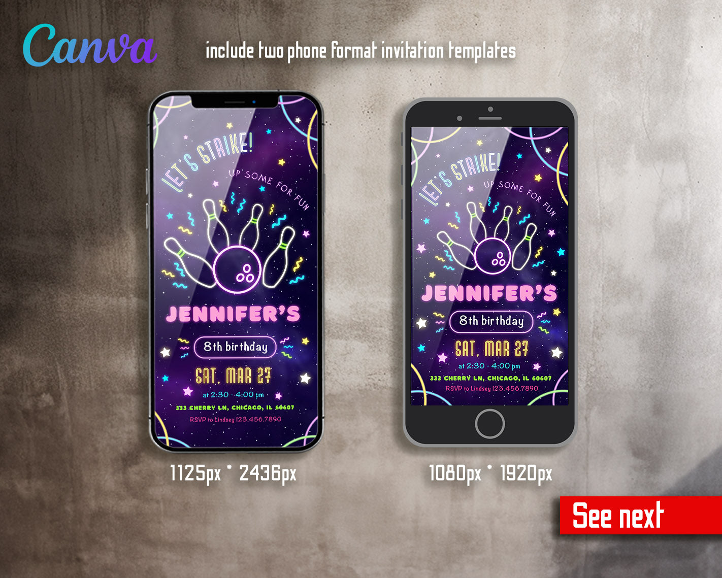 Bowling Strike Up customizable invitation template | Share or Print | | AC072