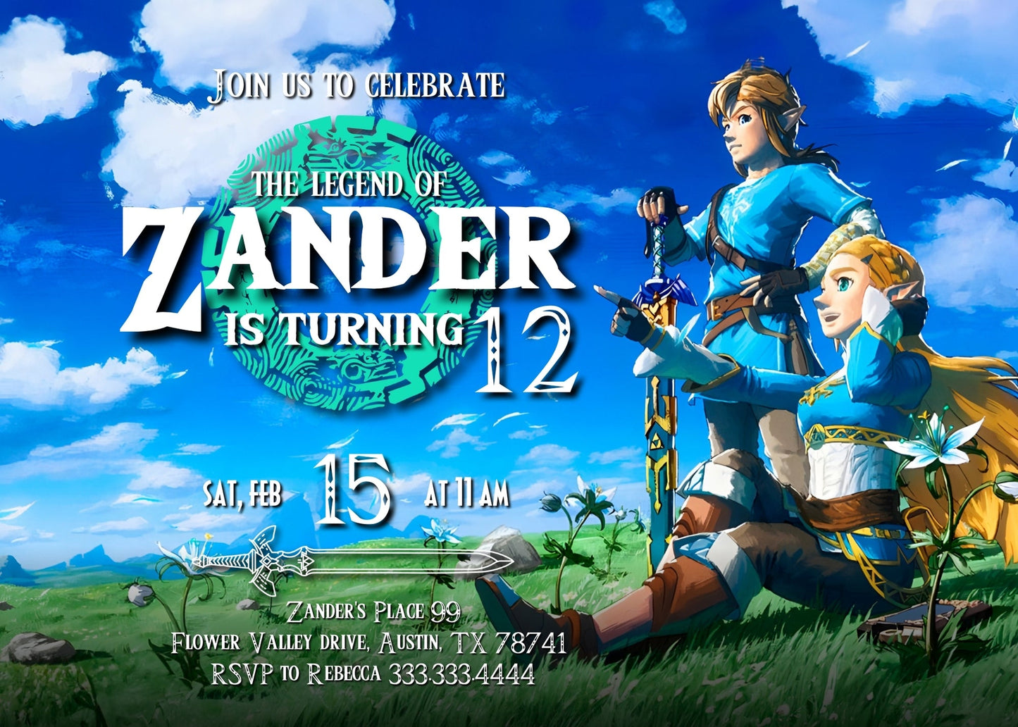 Legend of Zelda customizable invitation template | Share or Print | | DR800