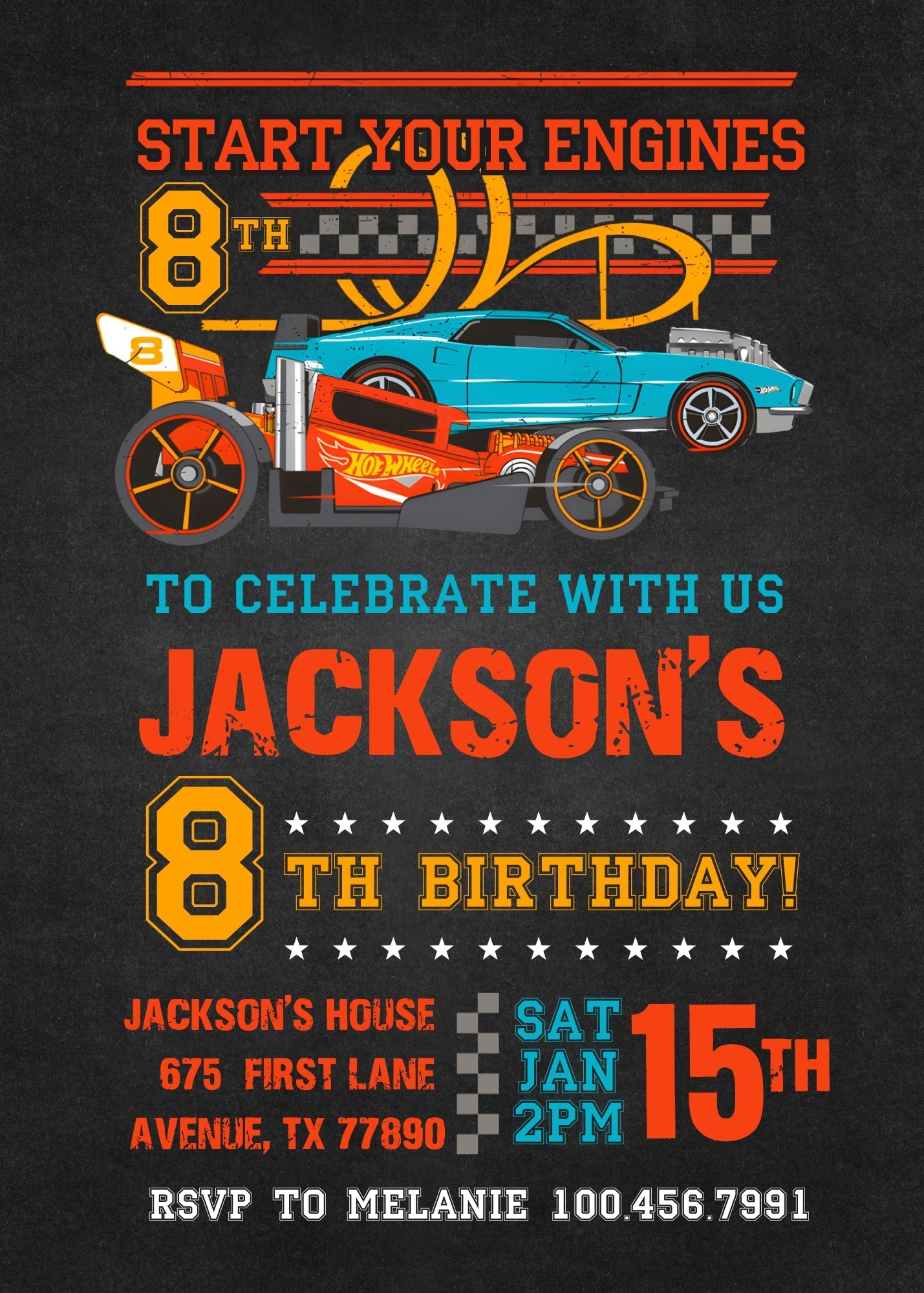 Hot Wheels Racing customizable invitation template | Share or Print | boy | NY303