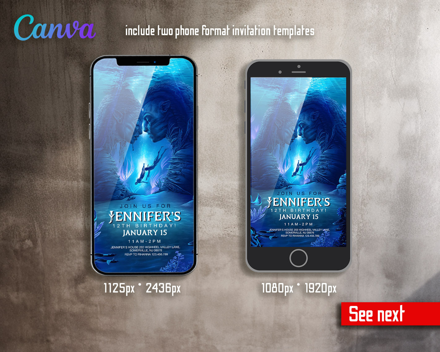 Avatar The Way of Water customizable invitation template | Share or Print | | PX527