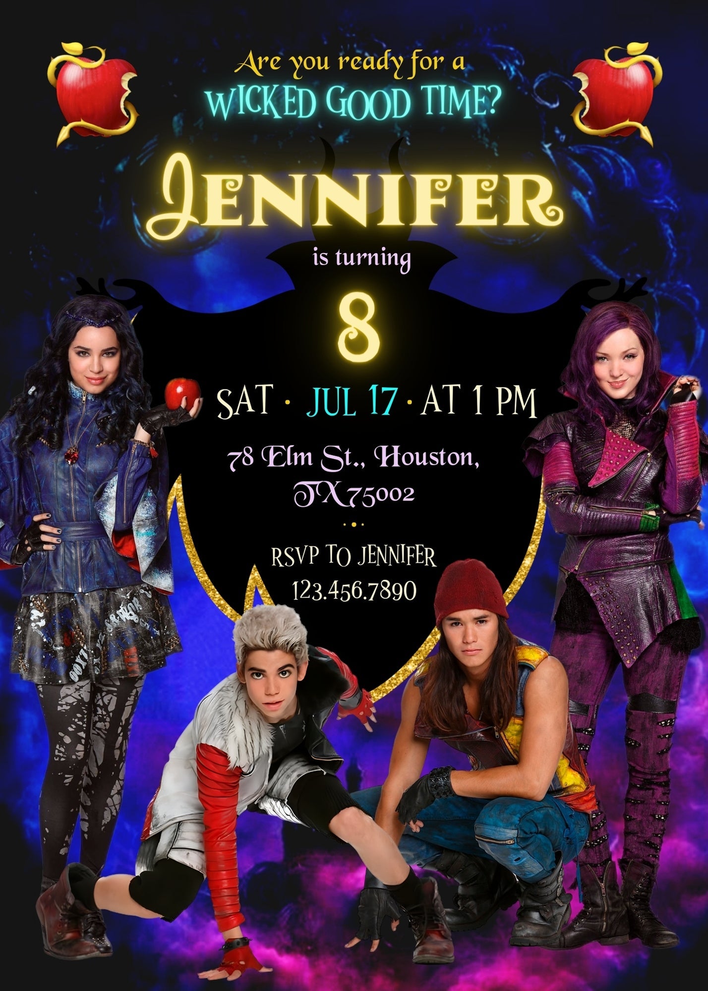 Descendants Disney customizable invitation template | Share or Print | | SP948