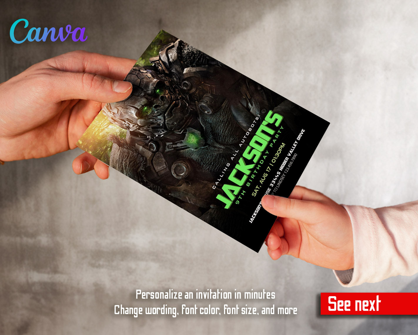 Transformers Rescue Bots  customizable invitation template | Share or Print | boy | BA447
