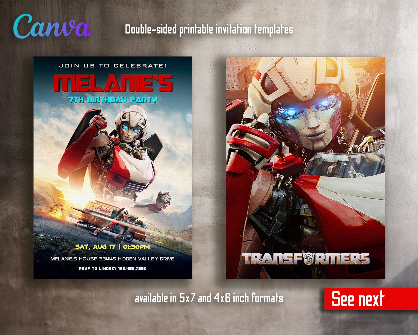Transformers Rescue Bots  customizable invitation template | Share or Print | boy | EL835