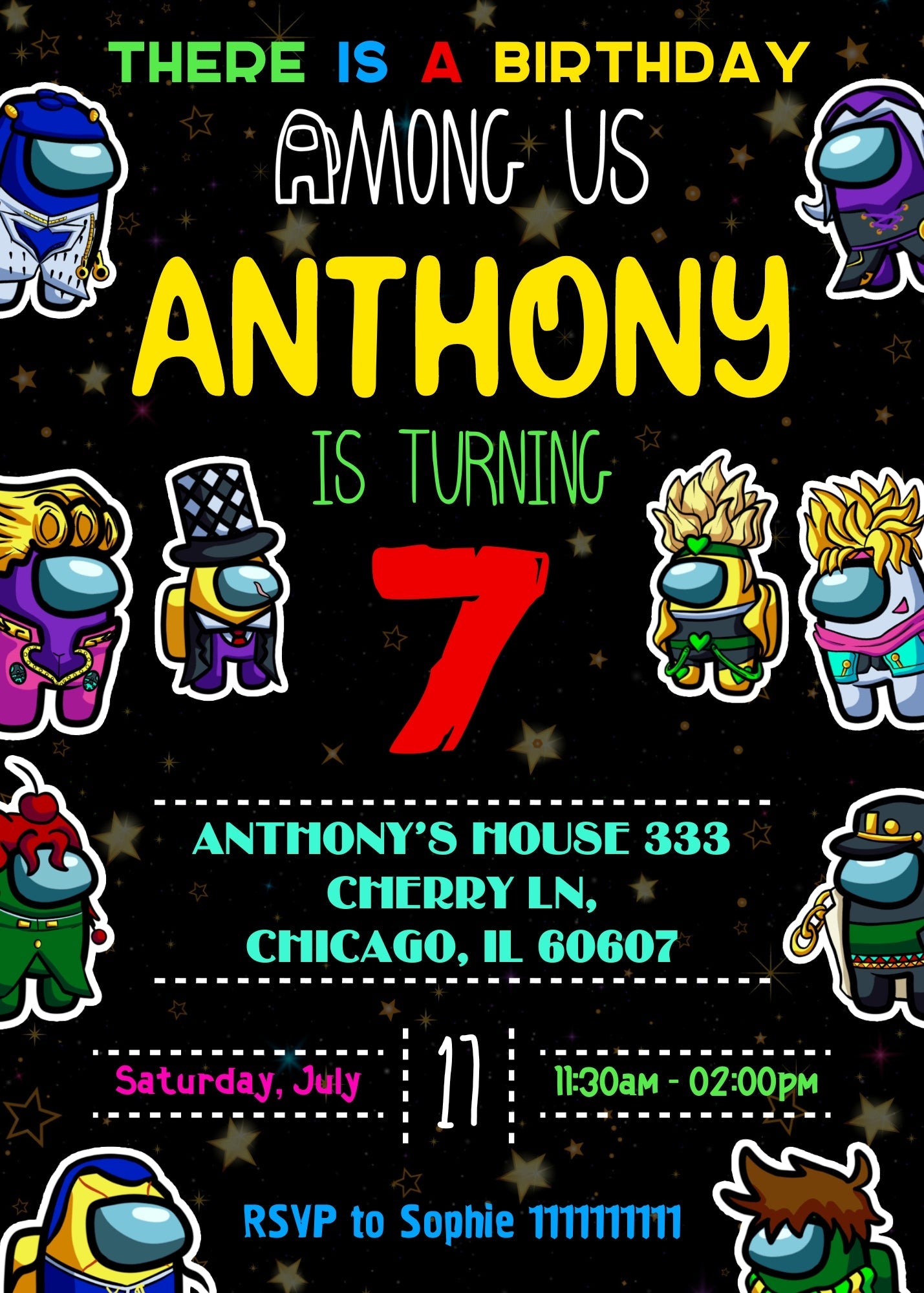 Among Us Gamer customizable invitation template | Share or Print | | KB988