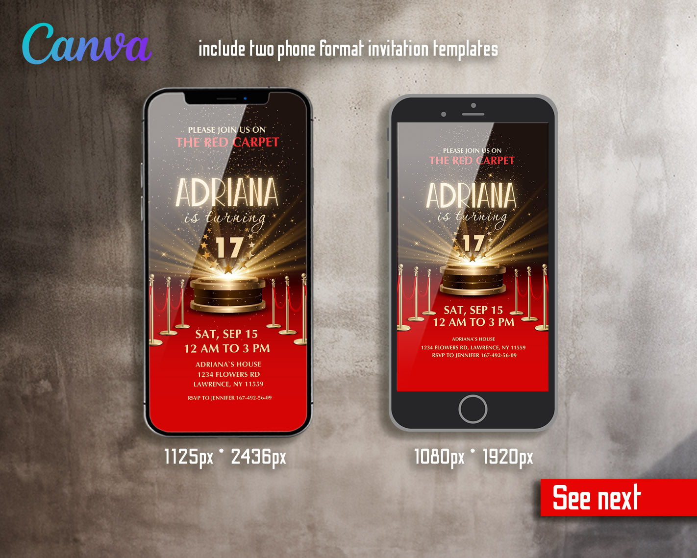 Hollywood Movie Party customizable invitation template | Share or Print | | VH691