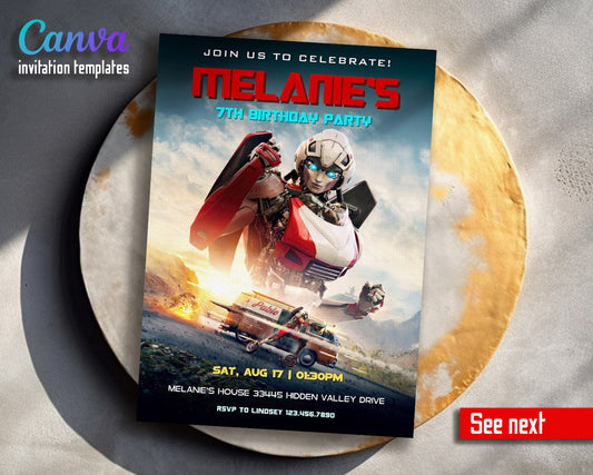 Transformers Rescue Bots  customizable invitation template | Share or Print | boy | EL835