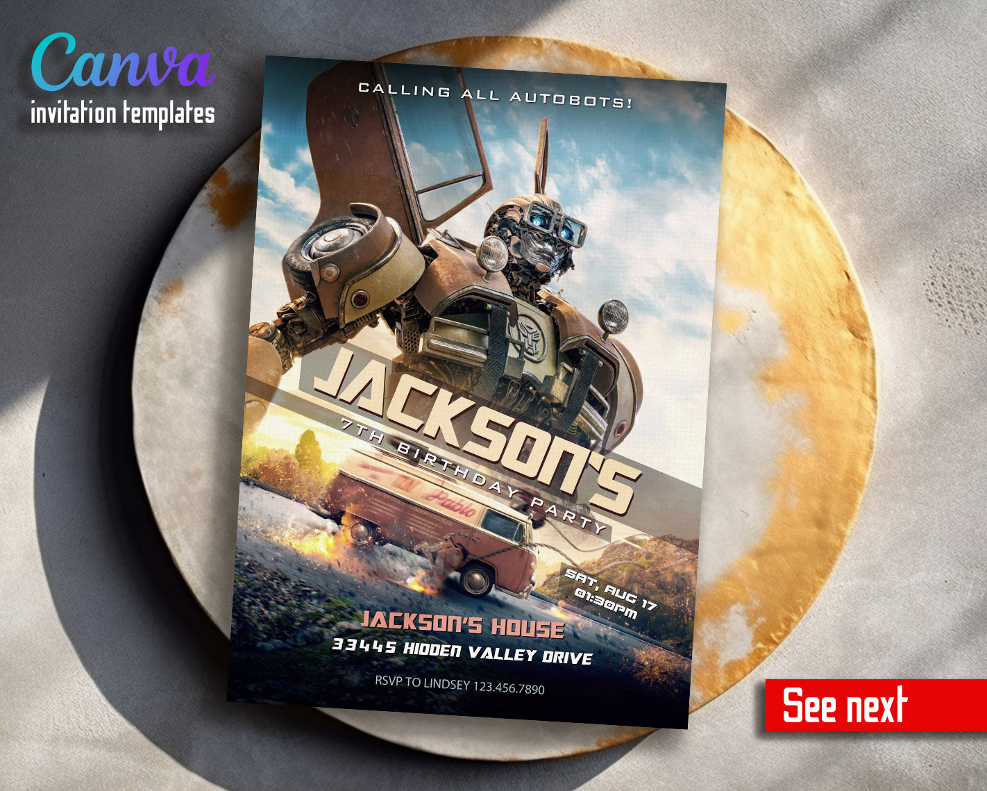 Transformers Rescue Bots  customizable invitation template | Share or Print | boy | JE740