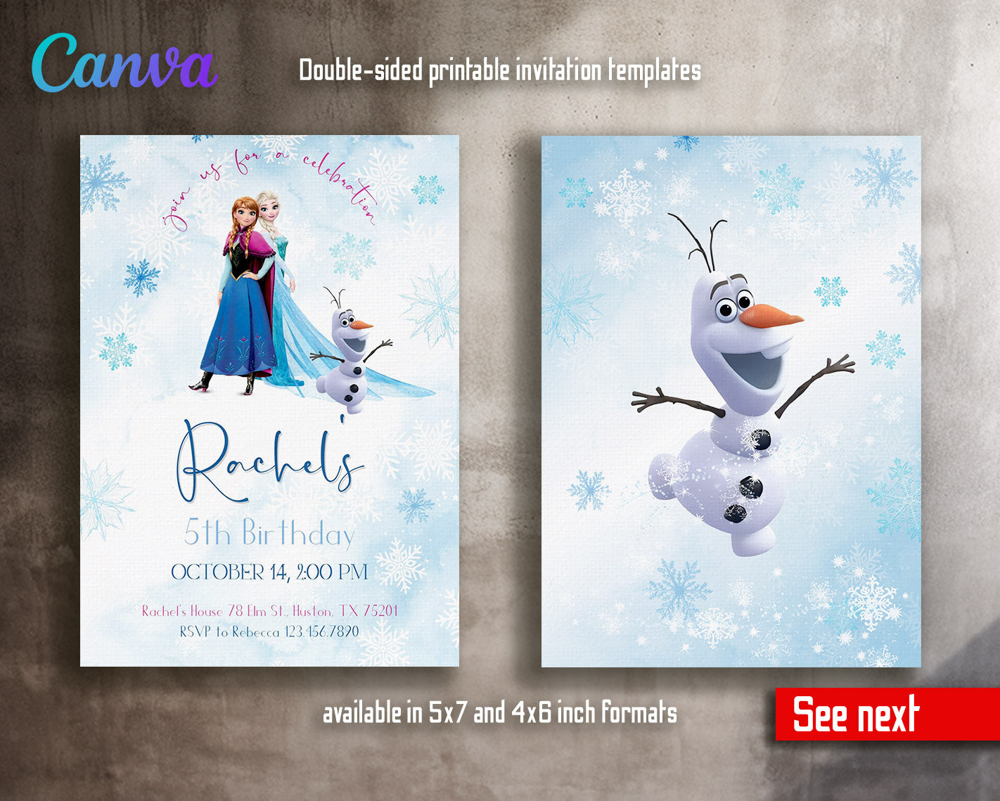Frozen Elsa customizable invitation template | Share or Print | girl | CZ282
