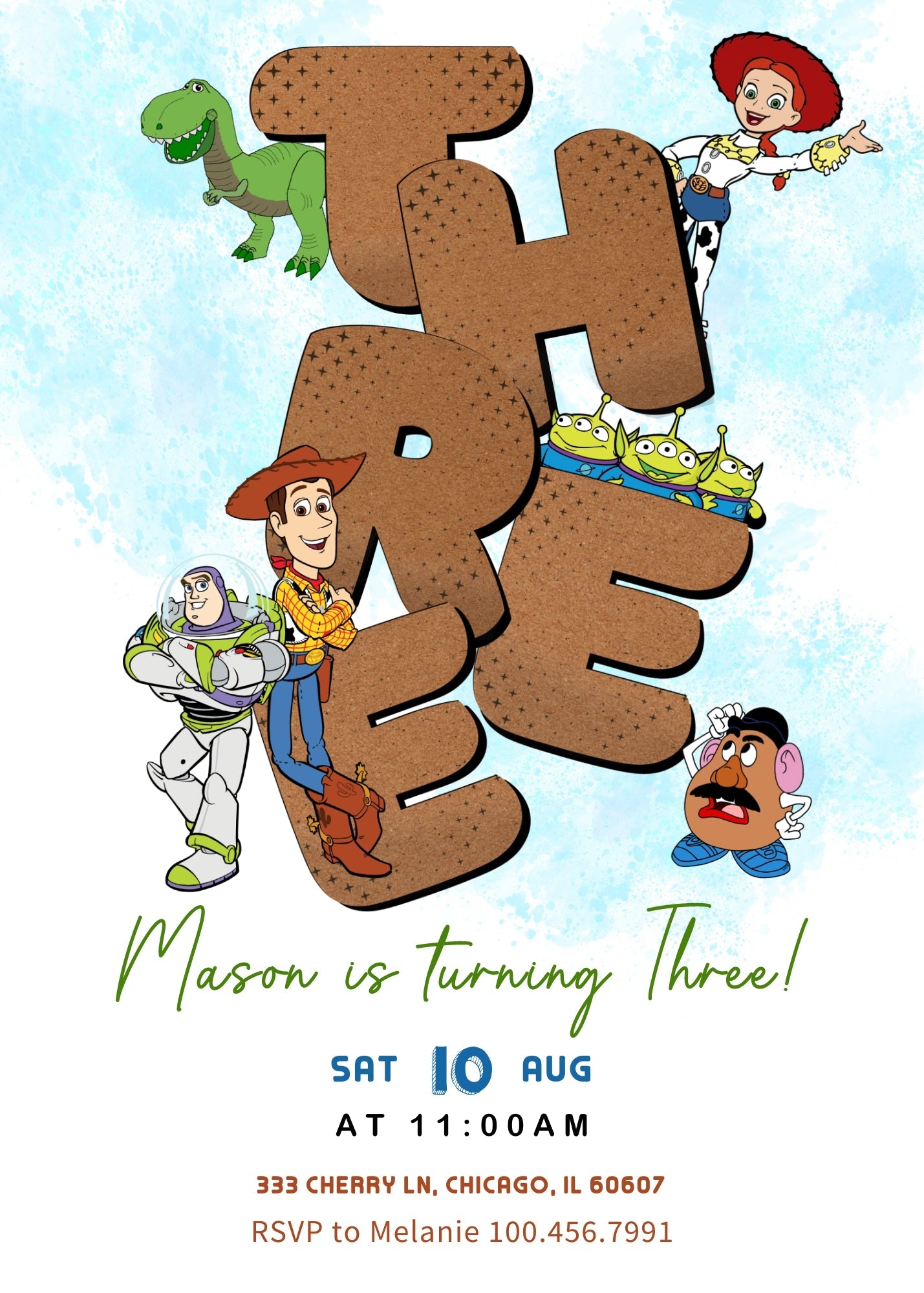 Toy Story Woody  customizable invitation template | Share or Print |  | IS499
