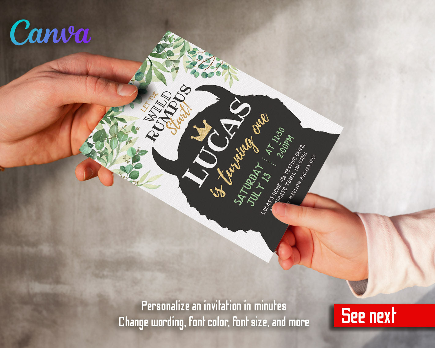 Where The Wild Things Are Maurice Sendak customizable invitation template | Share or Print | | NY632