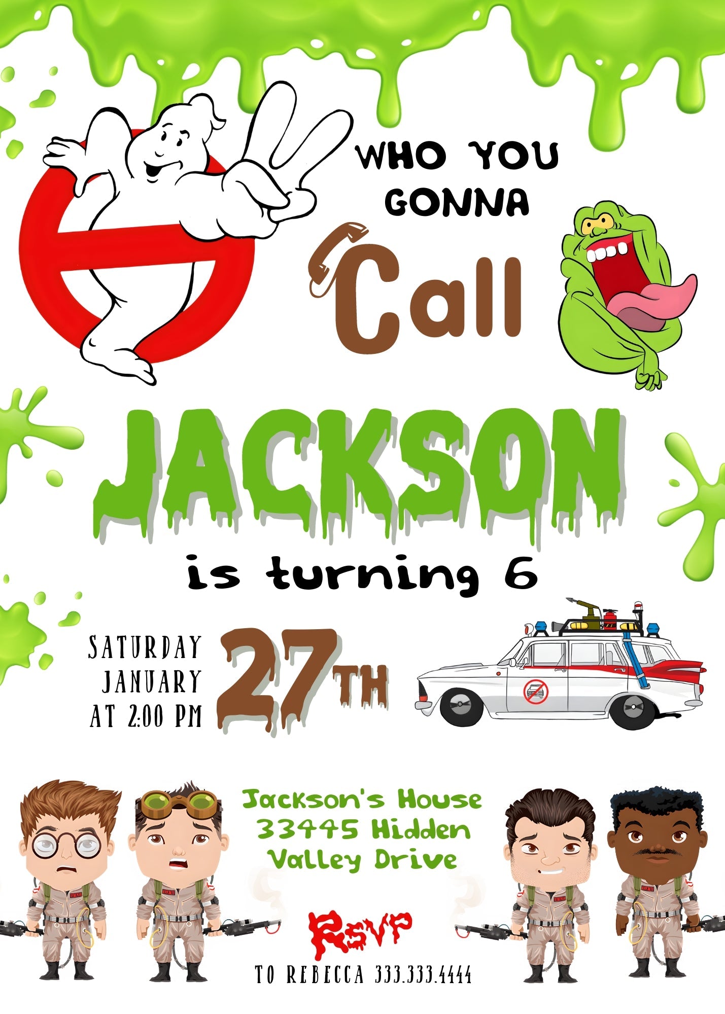 Ghostbusters customizable invitation template | Share or Print | | RT031