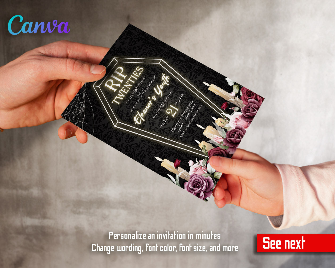 Rip Twenties Birthday customizable invitation template | Share or Print | | MC151