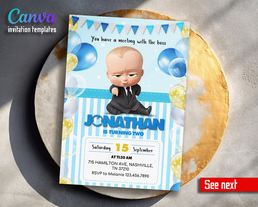 Baby Boss  customizable invitation template | Share or Print | boy | IV738