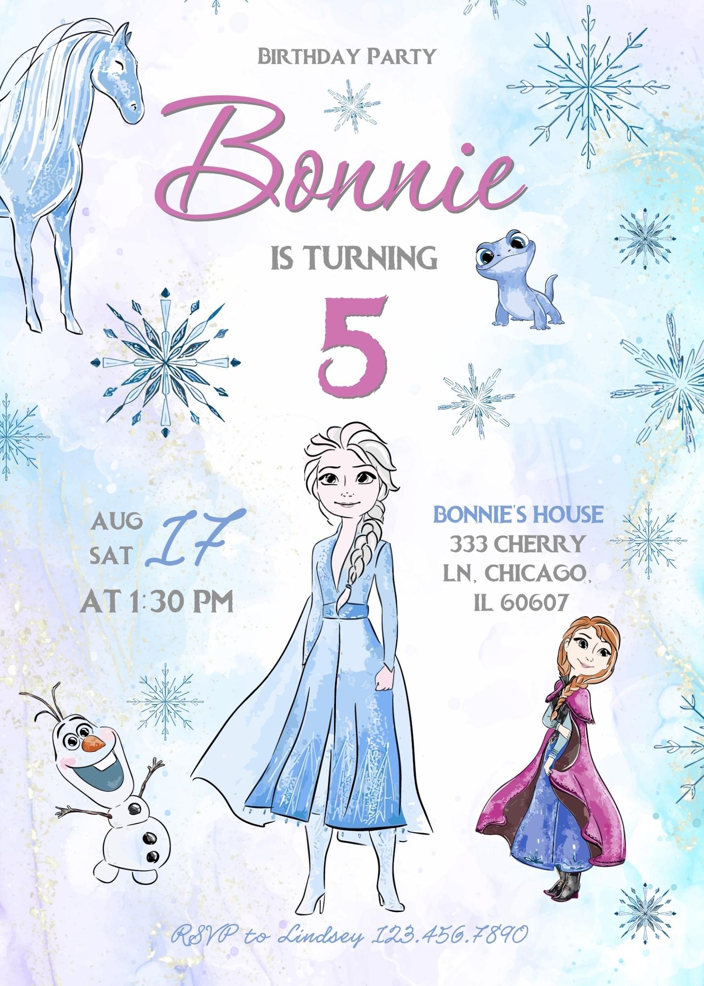 Frozen Elsa customizable invitation template | Share or Print | girl | CY510
