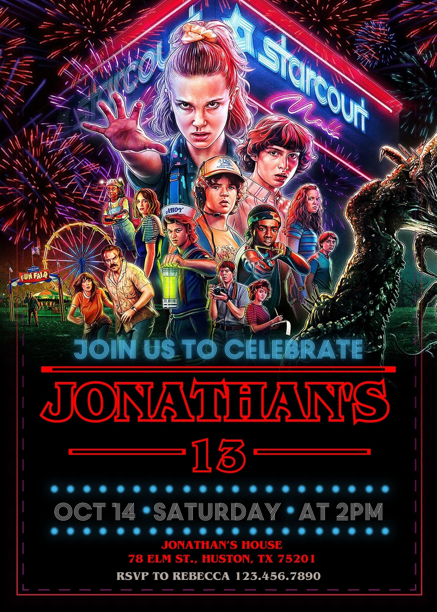 Stranger Things customizable invitation template | Share or Print | | MK408