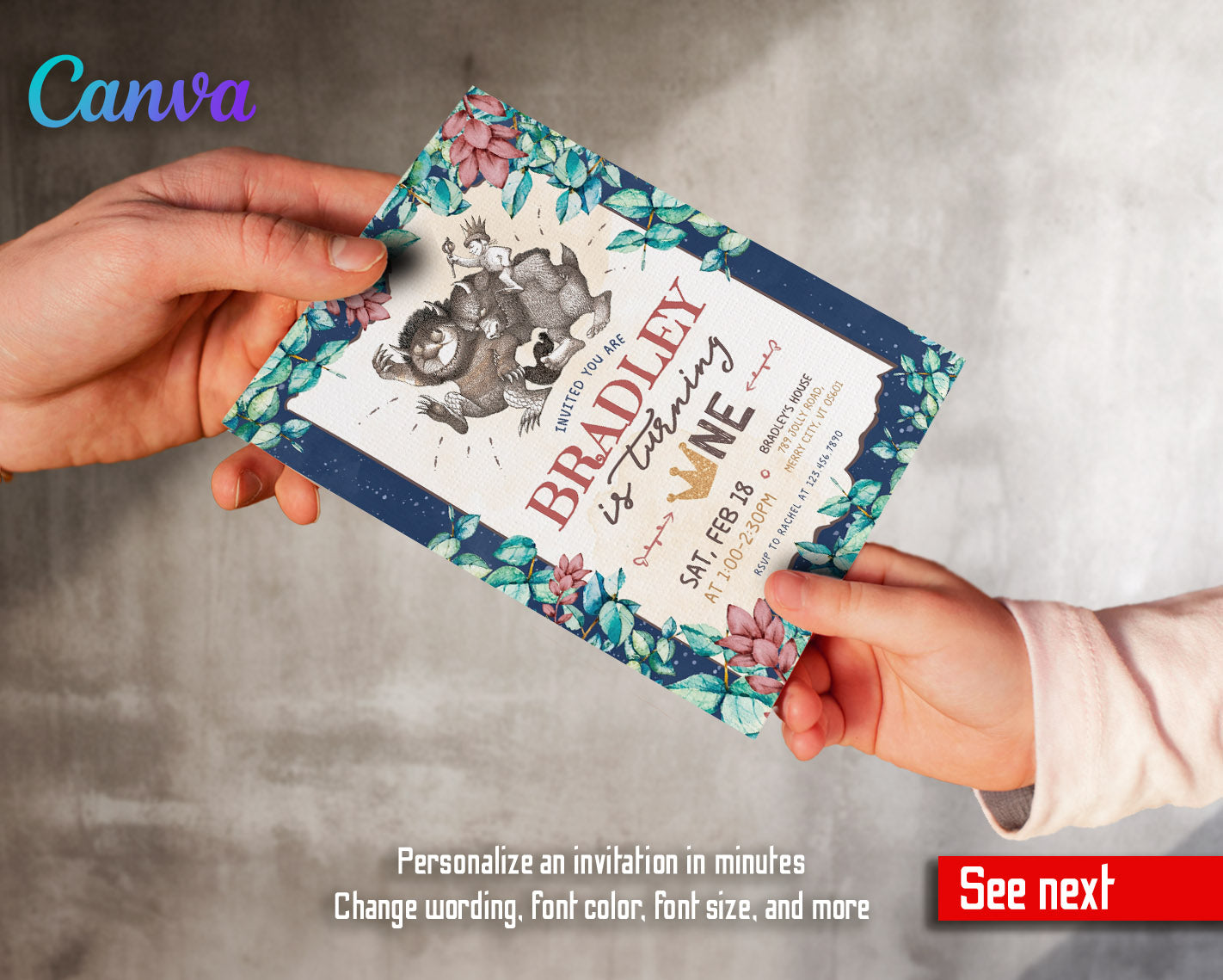 Where The Wild Things Are Maurice Sendak customizable invitation template | Share or Print | | UF994