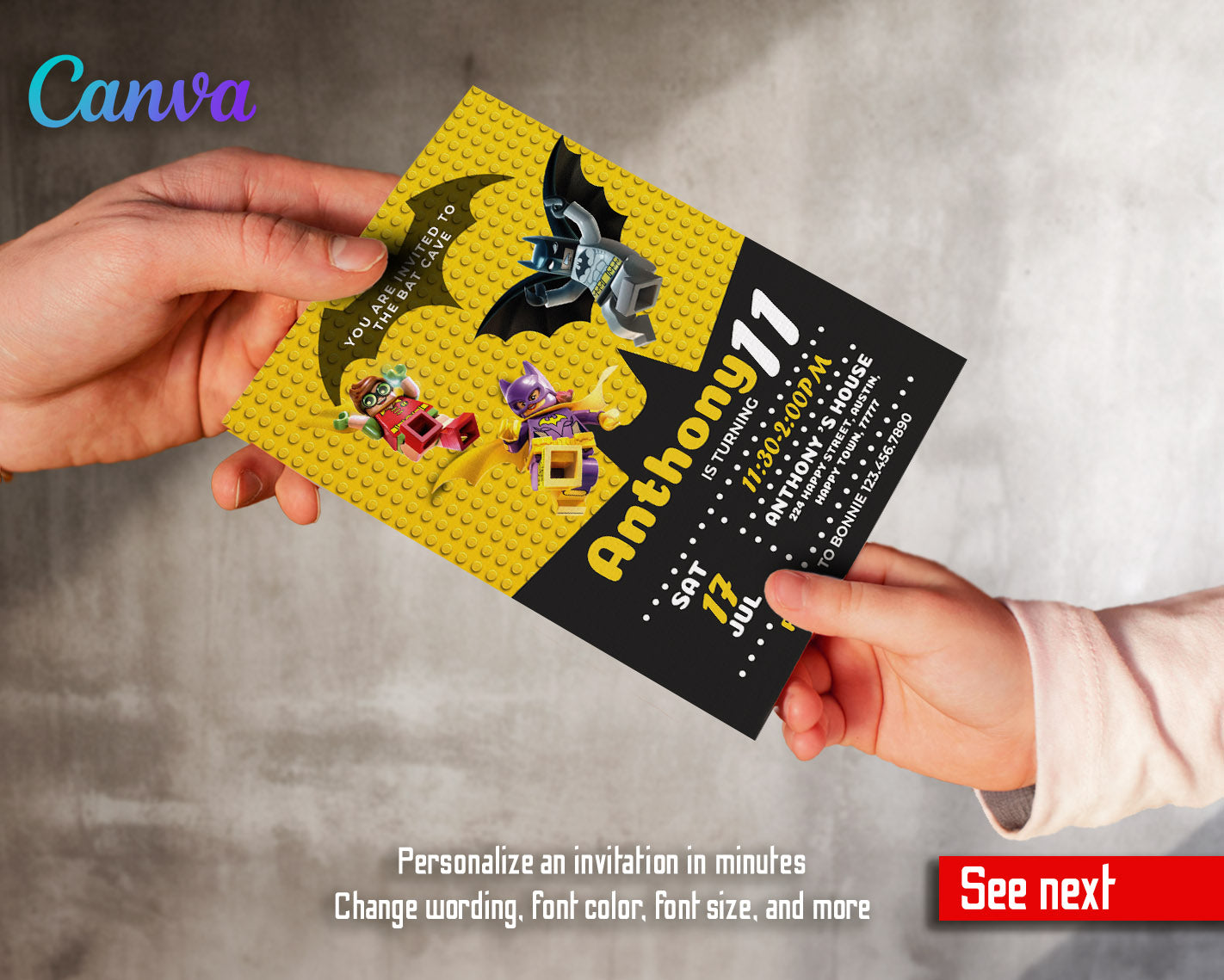 Lego Minifigures customizable invitation template | Share or Print | | EB970