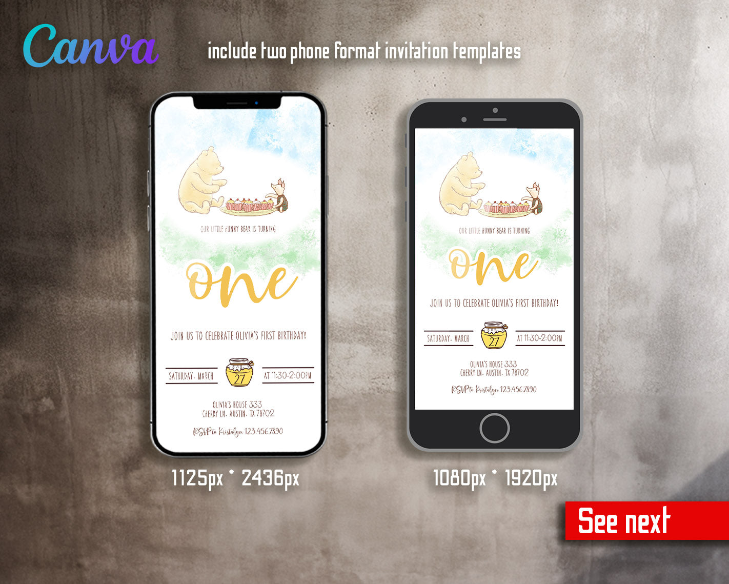 Winnie the Pooh customizable invitation template | Share or Print | | IA620