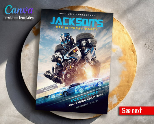 Transformers Rescue Bots  customizable invitation template | Share or Print | boy | HF353