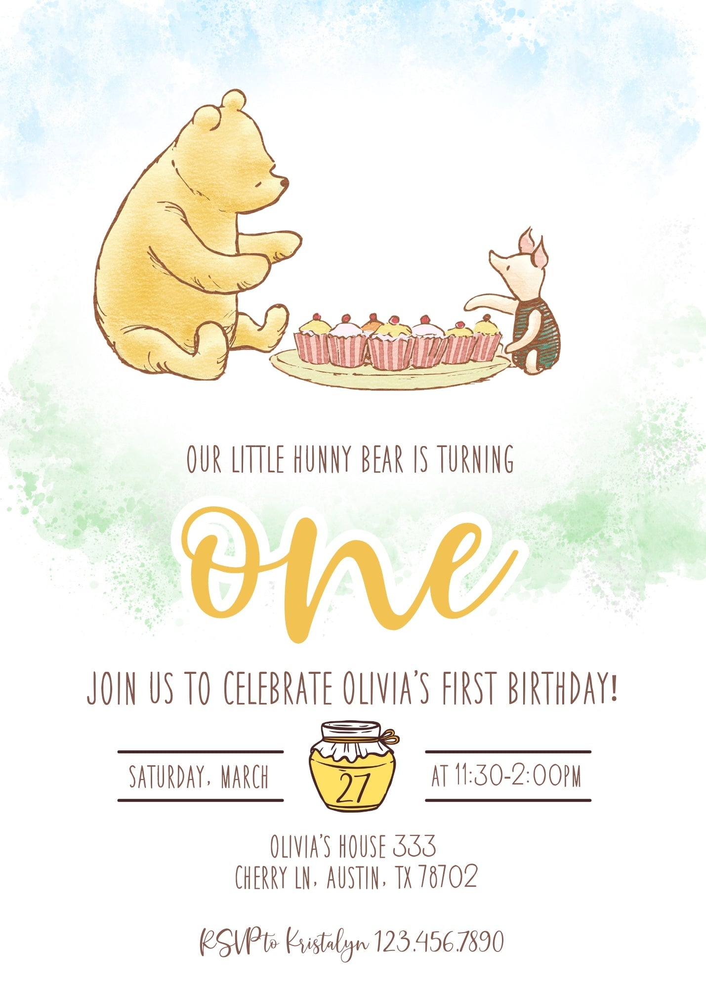 Winnie the Pooh customizable invitation template | Share or Print | | IA620