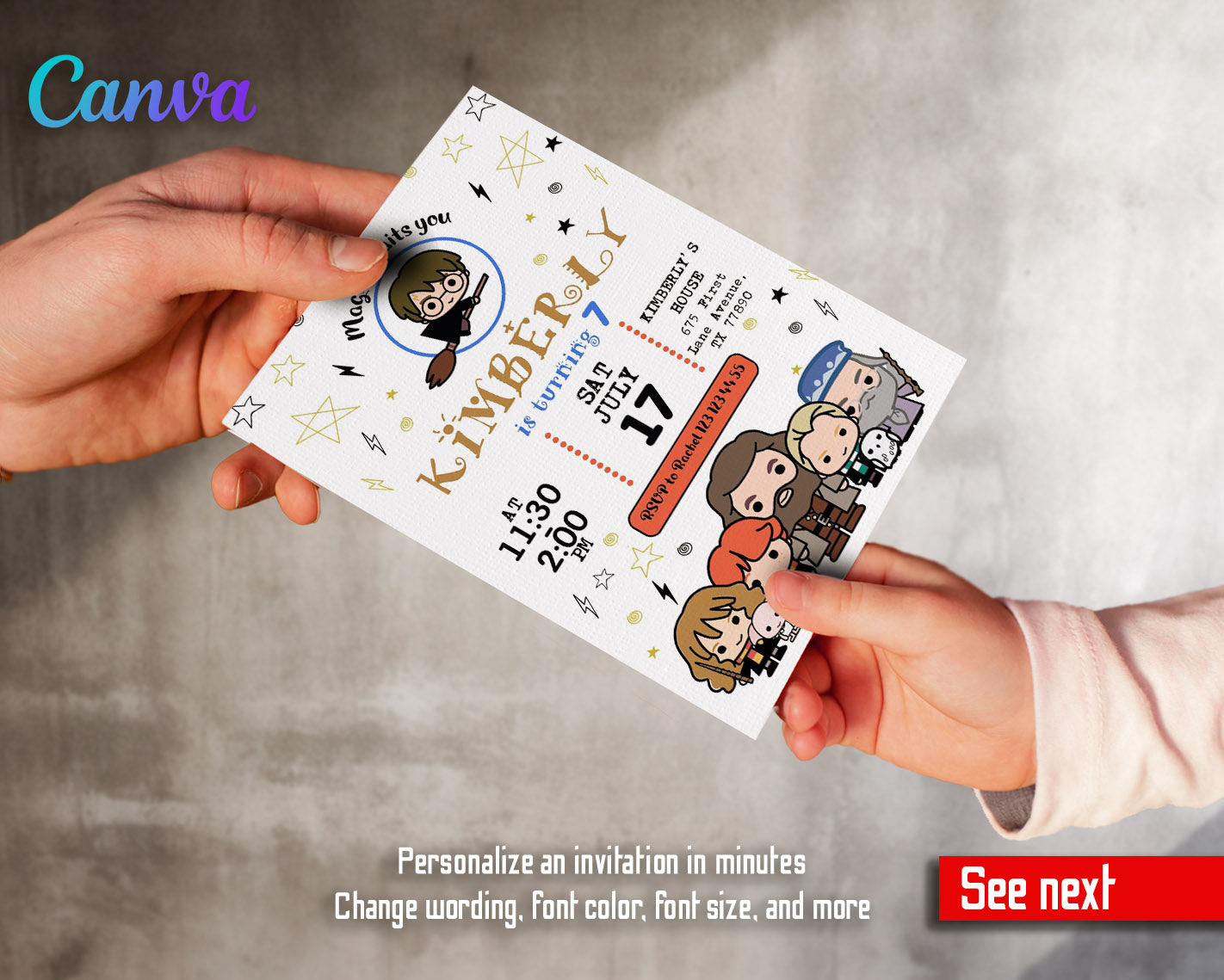 Harry Potter customizable invitation template | Share or Print | | LJ649