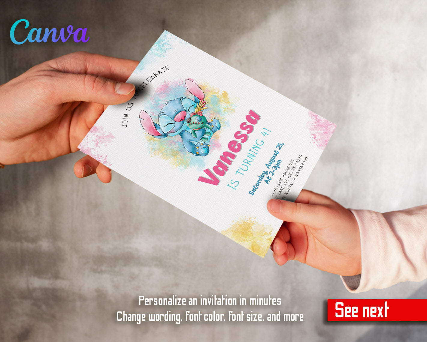 Lilo & Stitch Aloha customizable invitation template | Share or Print | | RH782