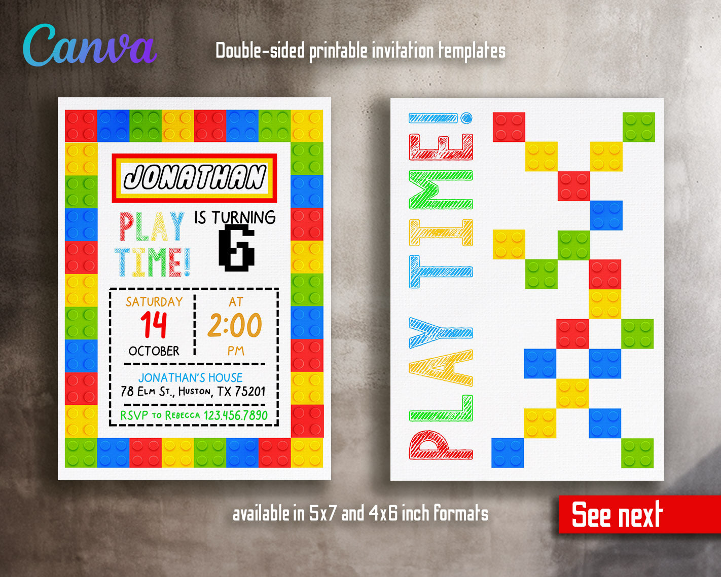 Lego customizable invitation template | Share or Print | | JY419