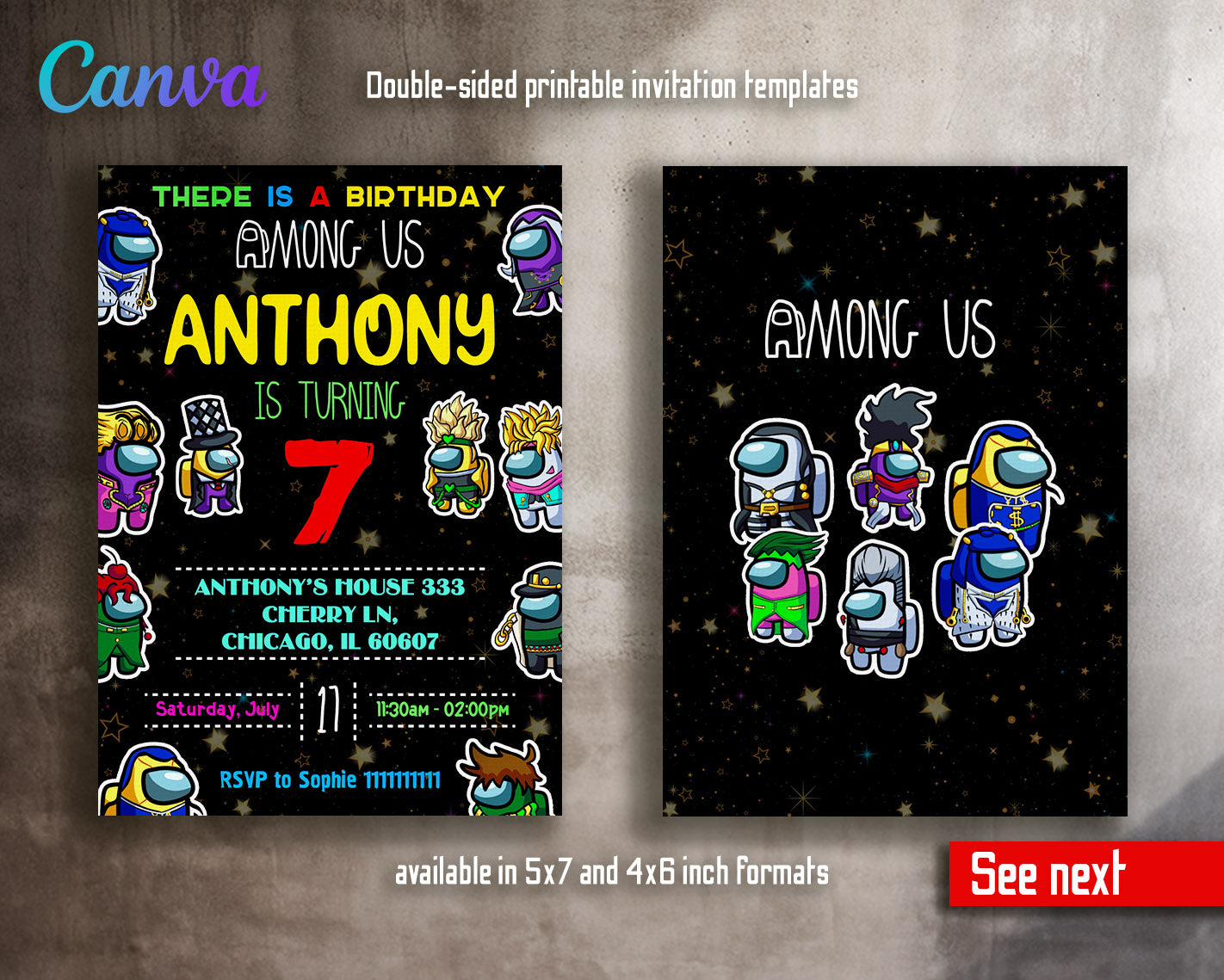 Among Us Gamer customizable invitation template | Share or Print | | KB988