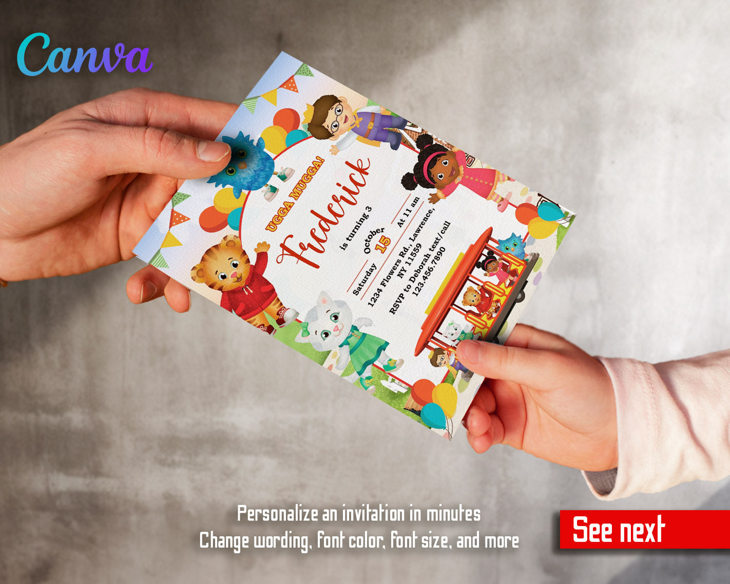 Daniel Tiger's Neighborhood customizable invitation template | Share or Print | | EI288