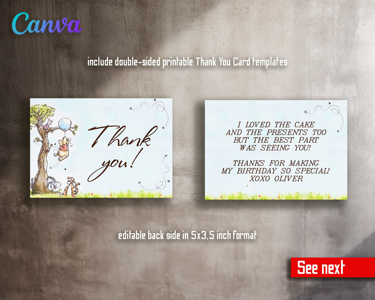 Winnie the Pooh customizable invitation template | Share or Print | | AF105