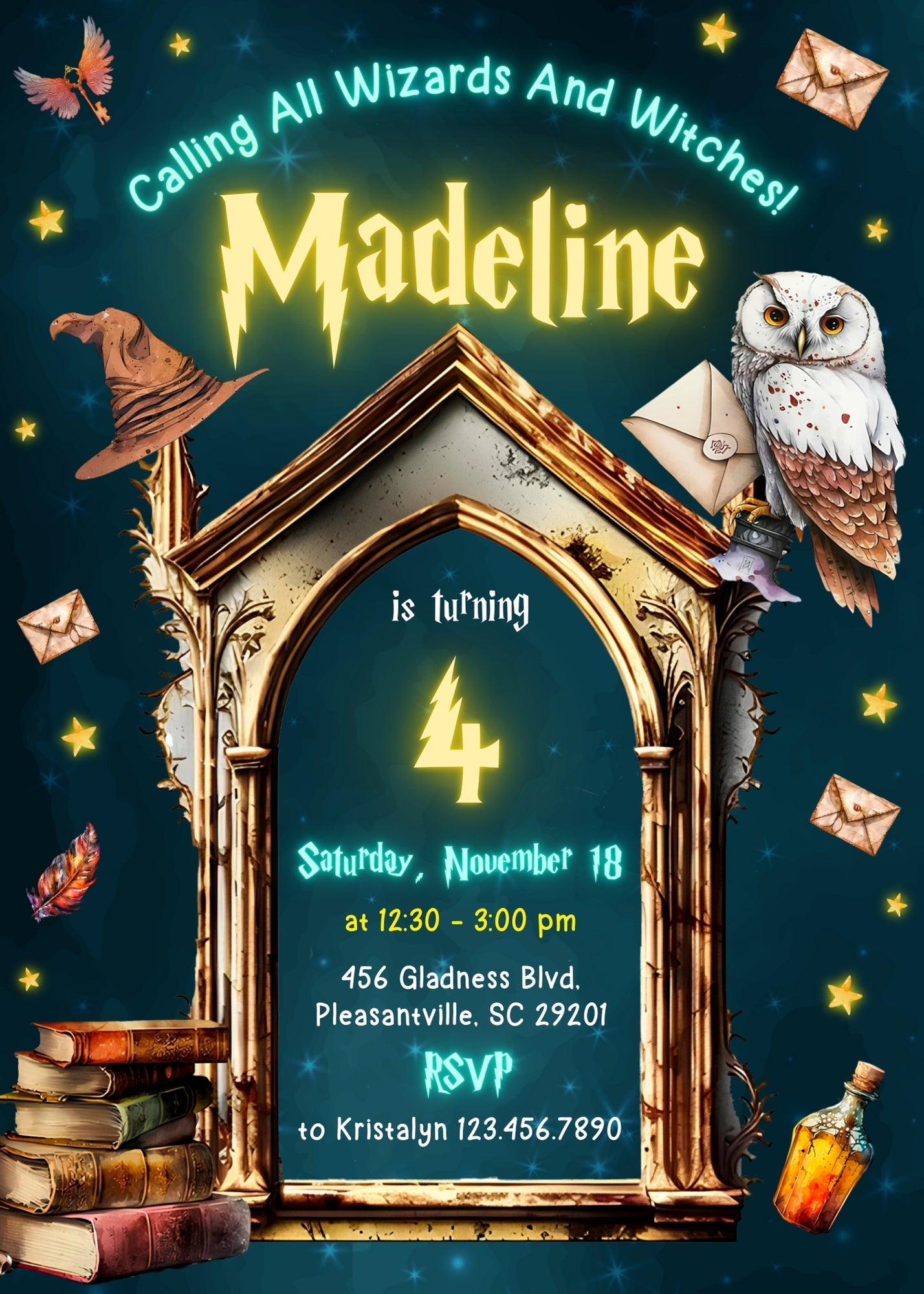 Harry Potter customizable invitation template | Share or Print | | TC240