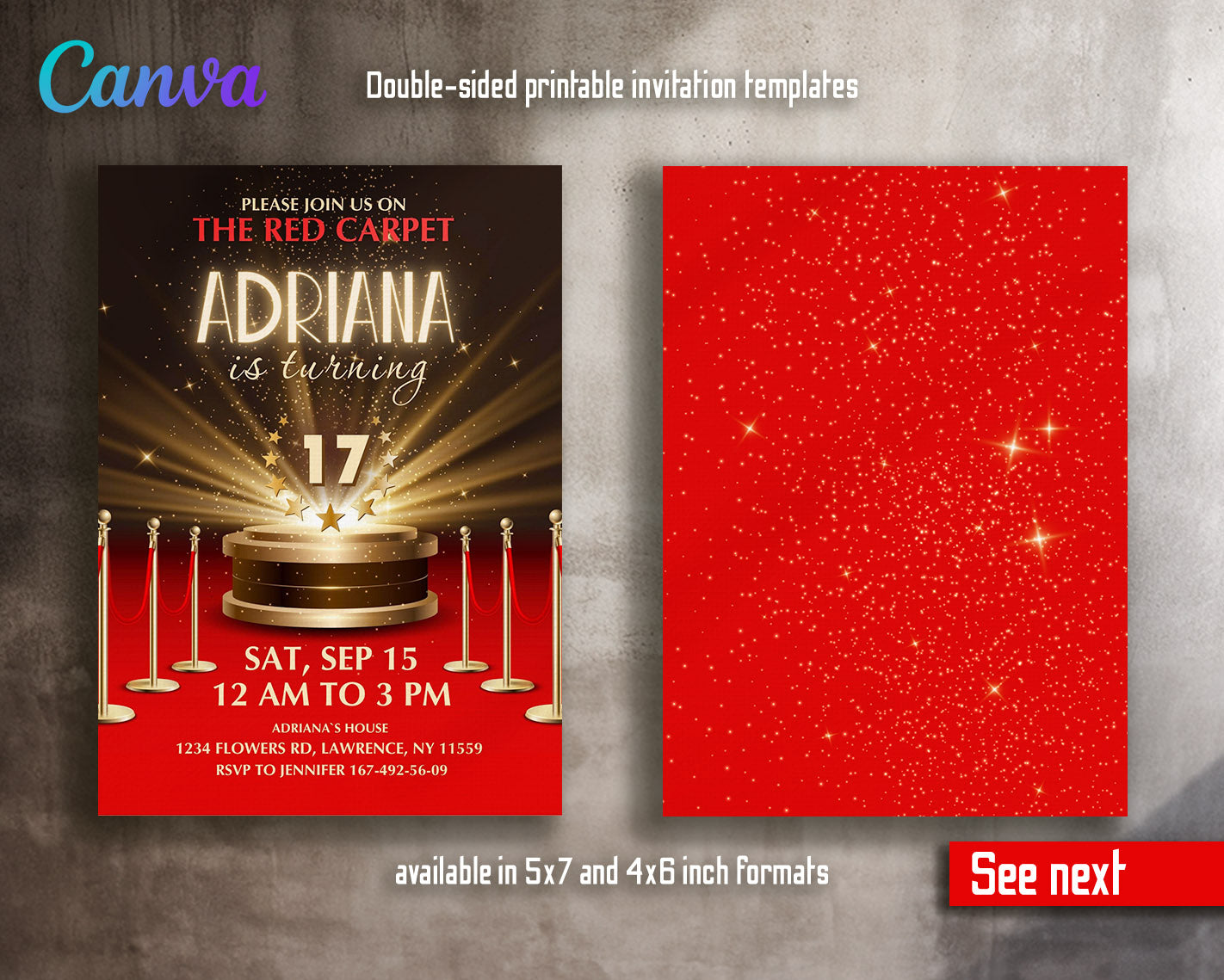 Hollywood Movie Party customizable invitation template | Share or Print | | VH691