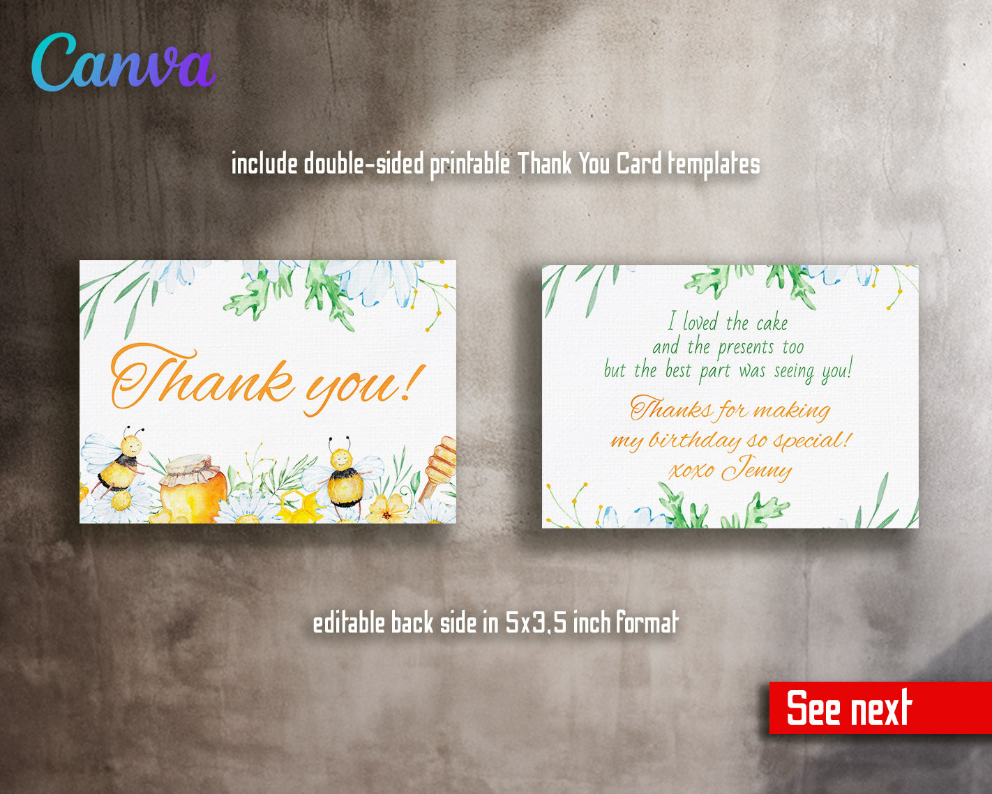 1st Bee Day Party customizable invitation template | Share or Print | | FO397