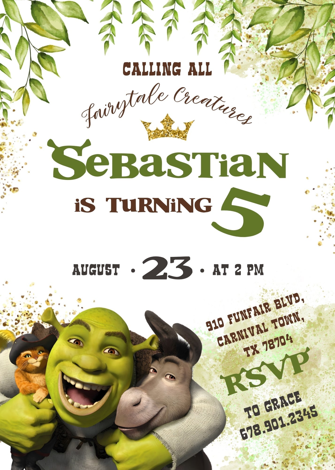 Shrek customizable invitation template | Share or Print | | GT243
