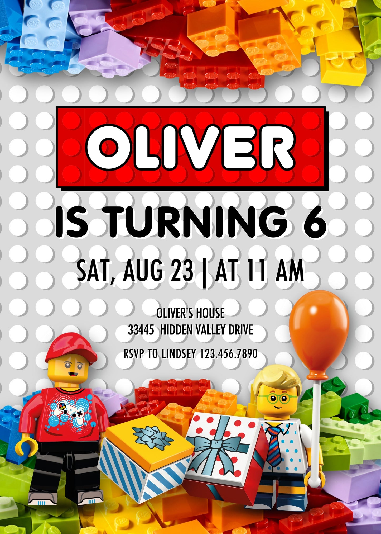 Lego Minifigures customizable invitation template | Share or Print | | RK639