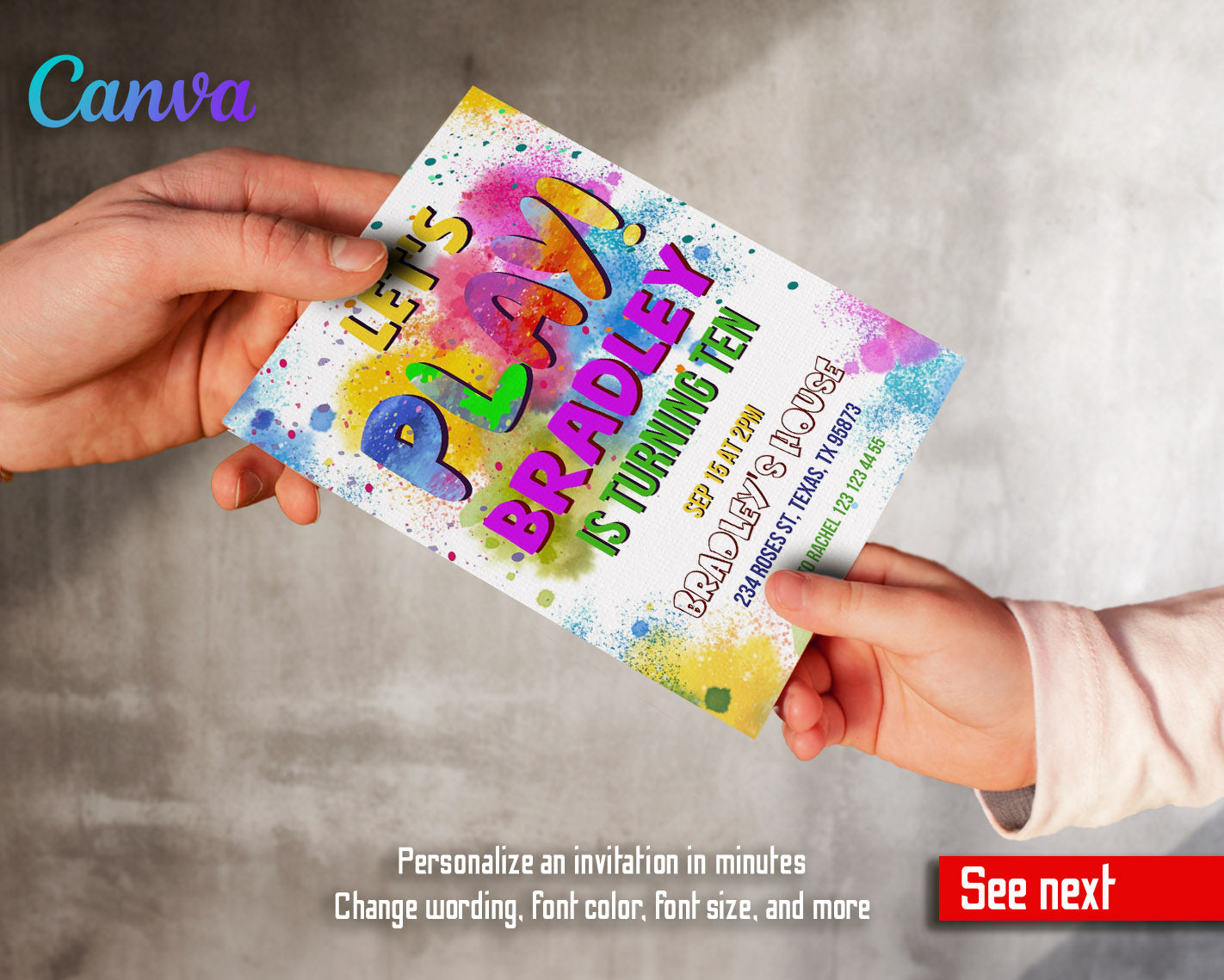 Play Party Gamer customizable invitation template | Share or Print | | RV782