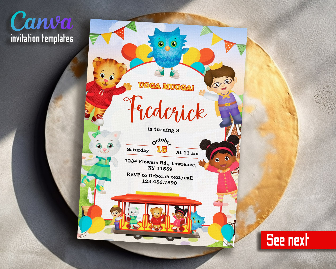 Daniel Tiger's Neighborhood customizable invitation template | Share or Print | | EI288