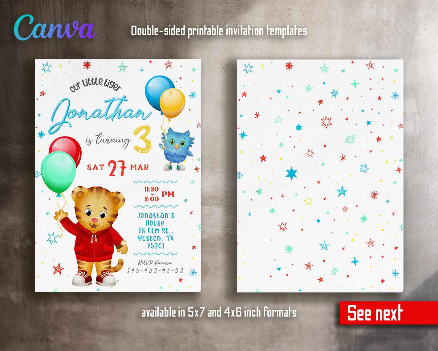 Daniel Tiger's Neighborhood customizable invitation template | Share or Print | | LM619